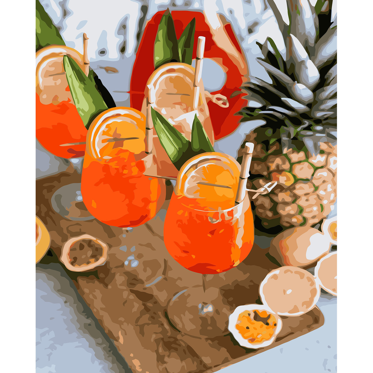 Картина за номерами «Помаранчеві коктейлі», 40х50 см