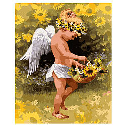 Картина за номерами VA-1583 «Маленьке янголя в соняшниках», 40х50 см