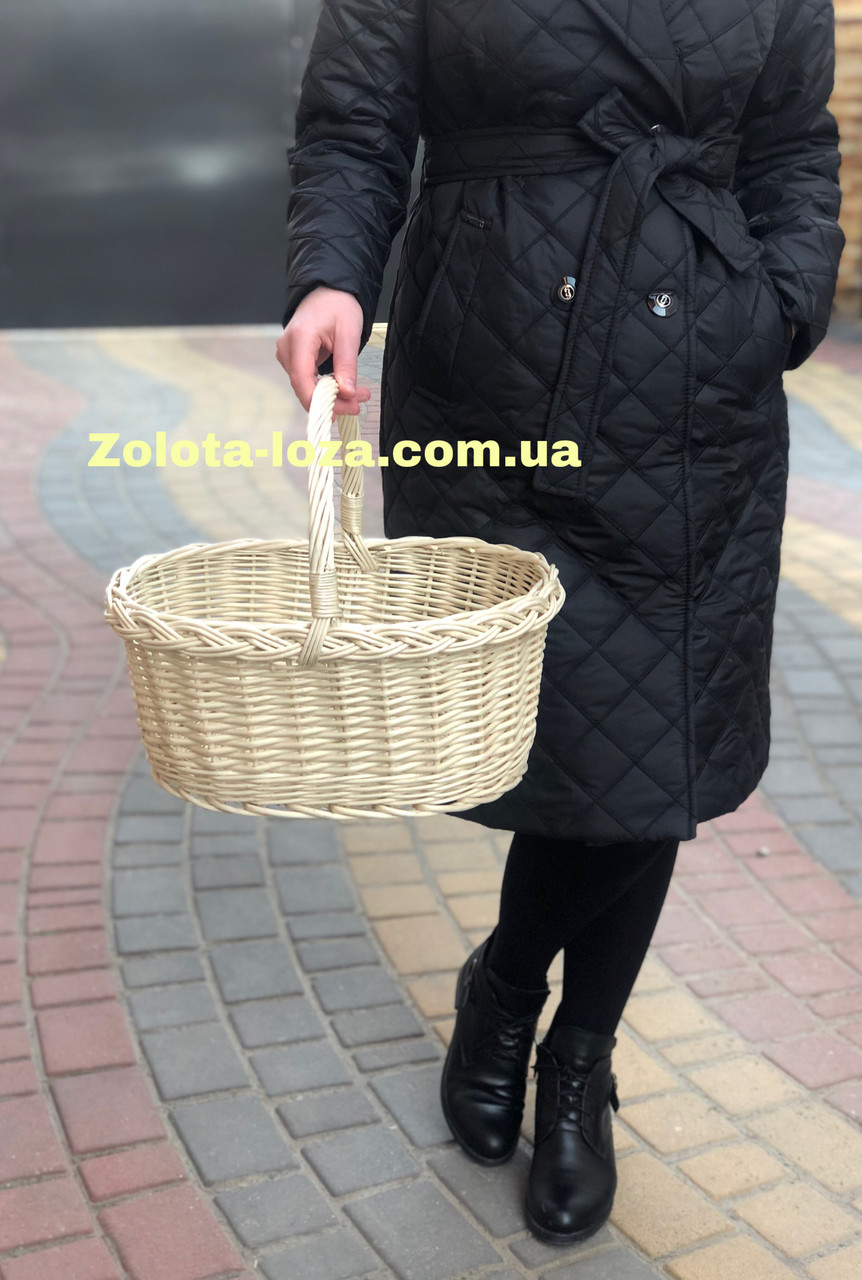 Корзина плетена з вибіленої лози. Арт: 30127