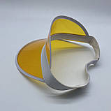 Жіночий пластиковий прозорий козирок лого брендований жовтий, фото 3