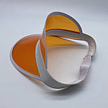 Жіночий пластиковий прозорий козирок лого брендований помаранчевий, фото 3
