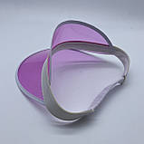 Жіночий пластиковий прозорий козирок лого брендований рожевий, фото 3