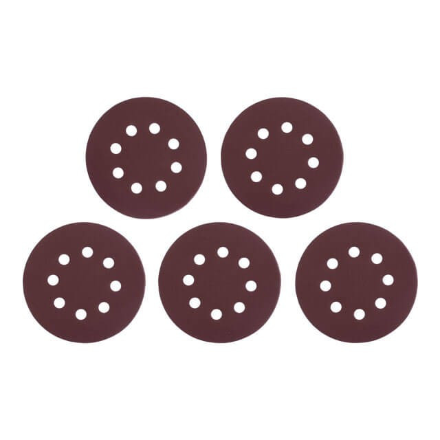 Круг наждаковий самоклеючий 125 мм з отворами , папір клас С, густина 140 г/м2, К220, уп. 5 од. INTERTOOL, фото 1