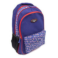 Рюкзак школьный "CALIFORNIA" синий с цветам, ортопедический, размер "М" для средних и старших классов