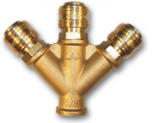 Трійник пневматичний з РВ 3/8", латунь, ESSK, 
GK1372