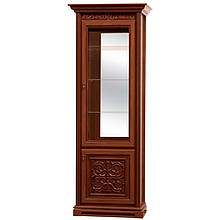 Вітрина сервант у вітальню з ДСП/МДФ 1Д Лаціо темний прованс Світ Меблів