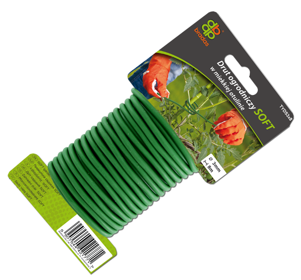 Дріт садовий SOFT 3мм х 8м з м'якого ПВХ, TYDS3X8