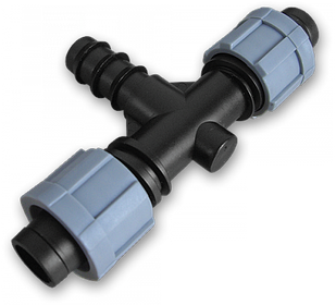 Трійник крапельна стрічка х2 / з'єднувач 
для трубки 16мм, DSTA03-16L