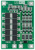 BMS контроллер 3S 40A для Li-Ion аккумуляторов с балансиром, 4х41х60 мм