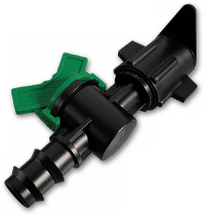 Старт-конектор в плаский шланг з мінікраном 
/ штуцер для трубки 16мм, DSWZ15-16L