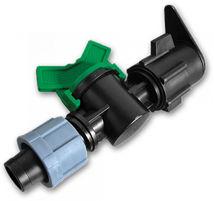 Старт-конектор з мінікраном для крапельної 
стрічки, в плаский шланг, DSTZ07-1701L