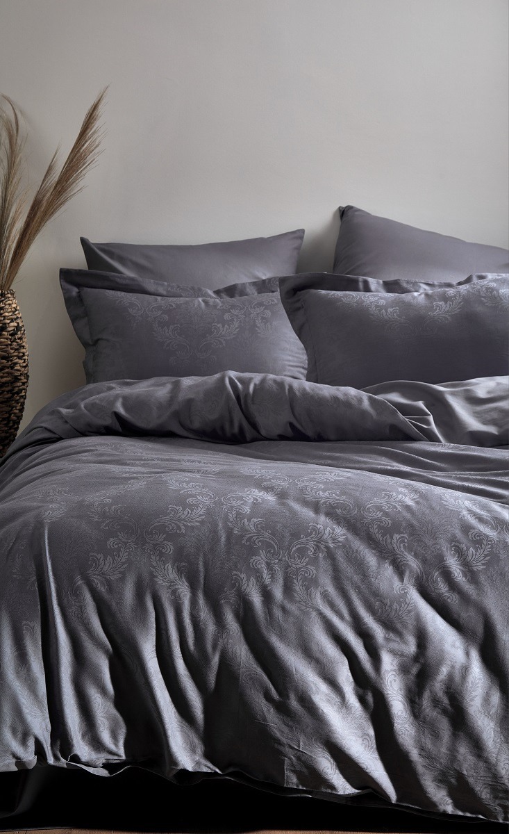Турецьке Постільне Бельє Limasso Jacquard Hoten Grey Жакард Бавовна