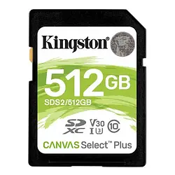 Карта памяті Kingston Canvas Select Plus SDS2/512GB Black 512GB SDXC Class 10 UHS-I U3