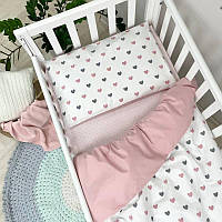 Постельное белье Маленькая Соня в детскую кроватку для девочки СКПБ Happy night сердца пудра