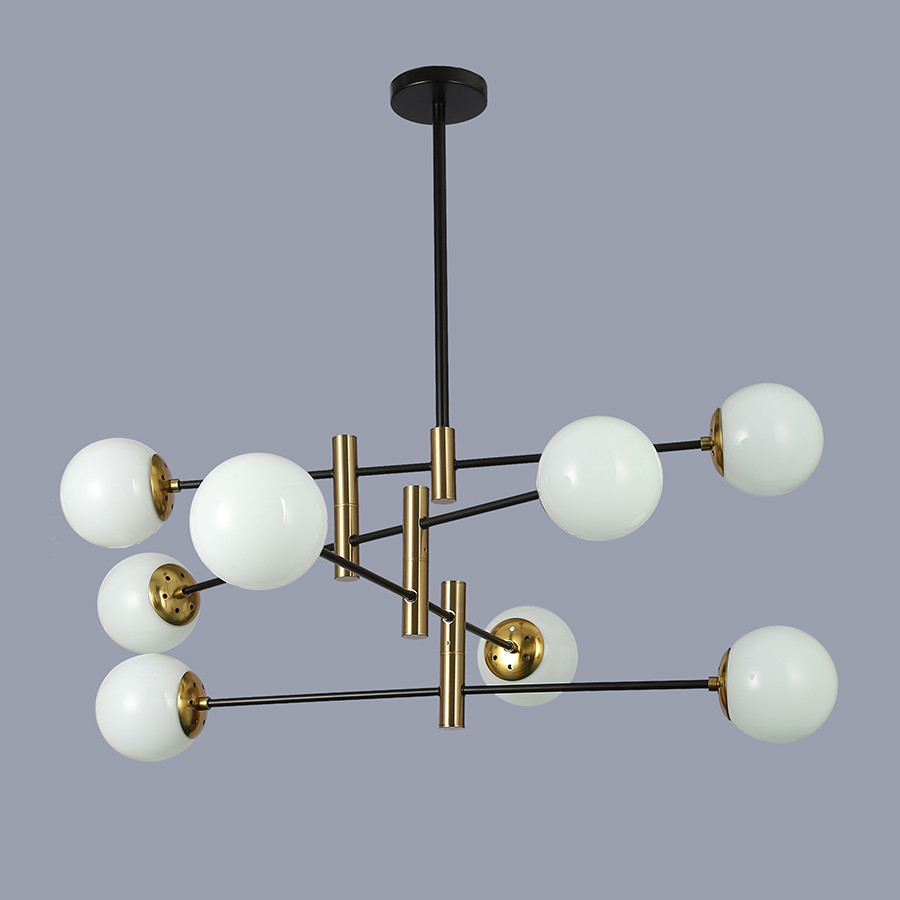 Чёрная Современная Люстра на 8 Ламп (909-LXL3012-8 BK+WH) — Купить ...