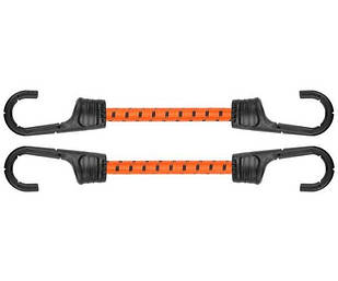 Шнур еластичний гумовий 60см х 2шт. з металевими 
гачками PVC BUNGEE CORD HOOK, BCH2-08060OR-B