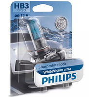 Автолампа Philips HB3 WhiteVision Ultra +60%, 3800K, 1шт/блістер (9005WVUB1)