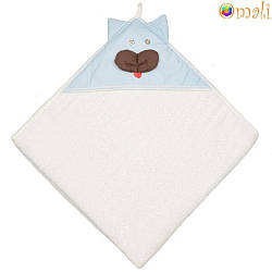 Дитячий рушник із капюшоном «Котик» блакитне