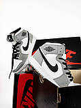 Чоловічі баскетбольні кросівки Air Jordan 1 Retro Grey/Black/White, фото 4