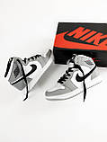 Чоловічі баскетбольні кросівки Air Jordan 1 Retro Grey/Black/White, фото 7