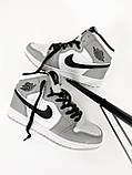 Чоловічі баскетбольні кросівки Air Jordan 1 Retro Grey/Black/White, фото 6