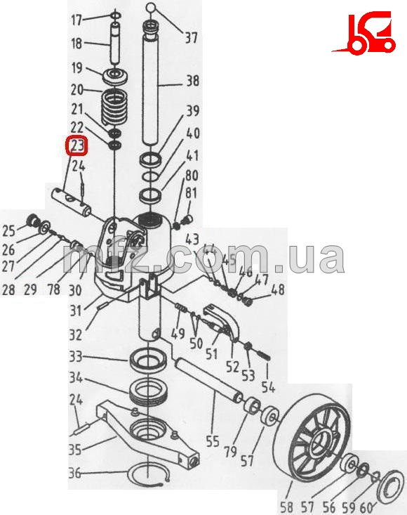 Ось рукоятки ф20х90 на роклу Xilin DB2000 Niuli CBY-JC - фото 2 - id-p660770802