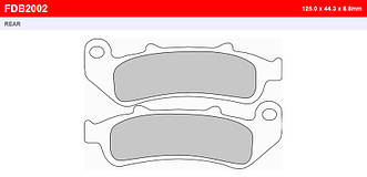 Колодки тормозные задние HONDA CBR 1000 F FERODO FE FDB2002P = FDB2002P-AXLE=F/R