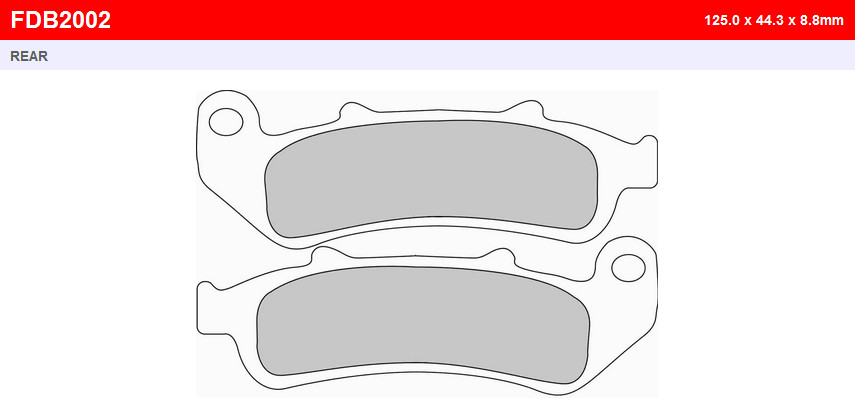 Колодки тормозные задние HONDA CBR 1000 F FERODO FE FDB2002P = FDB2002P-AXLE=F/R