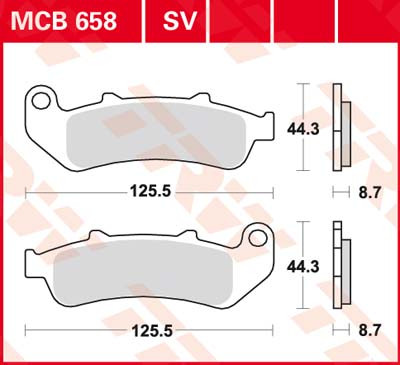 Колодки тормозные задние HONDA CBR 1000 F TRW / LUCAS MCB658