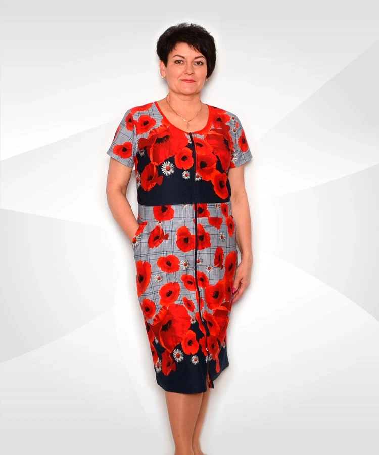 Халат жіночий літній домашній 03420 Мікс котон, фото 1