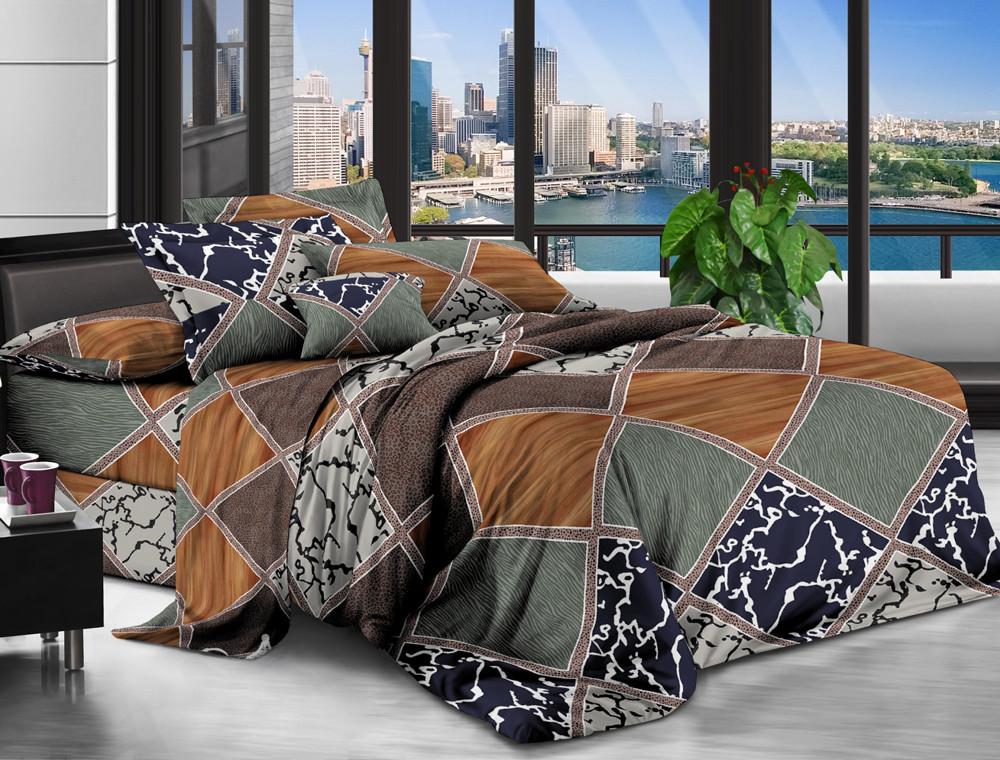 Тканина для постільної білизни Поліестер 75 PL3625 (60м) клітинка з візернуком