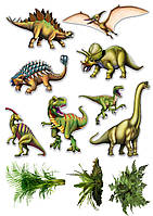 Вафельная/сахарная картинка Динозавры