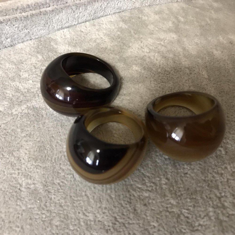 Каблучка перстень із натурального каменю Агат коричневий р-р 20мм