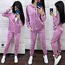 Оксамитовий спортивний костюм жіночий з кофтою на блискавці та штанами на манжетах (р. 42-52) 9so1334, фото 3