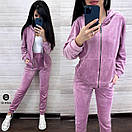 Оксамитовий спортивний костюм жіночий з кофтою на блискавці та штанами на манжетах (р. 42-52) 9so1334, фото 4