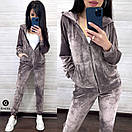 Оксамитовий спортивний костюм жіночий з кофтою на блискавці та штанами на манжетах (р. 42-52) 9so1334, фото 9