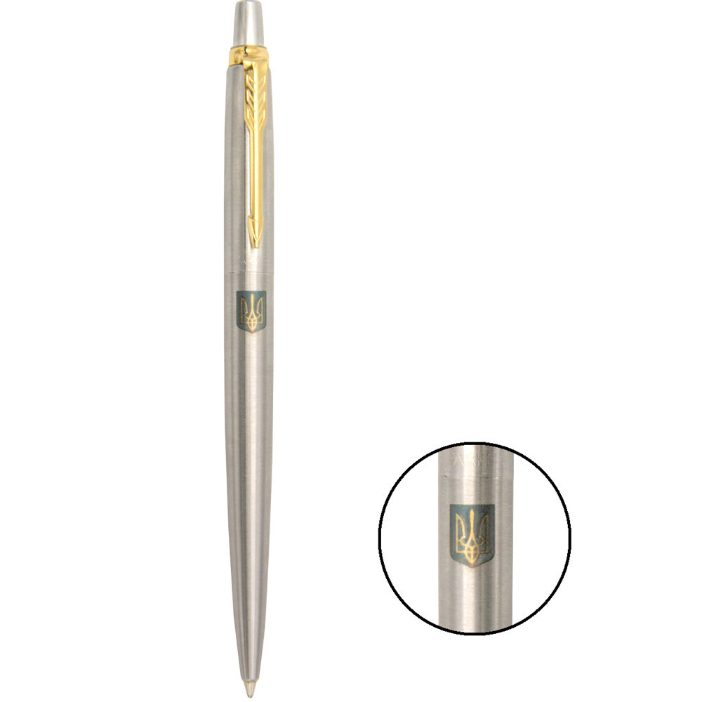 Ручка Parker кулькова JOTTER 17 SS GT BP Герб України синьо-жовтий (16032_T005c)