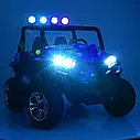 Дитячий електромобіль двомісний Баггі (4 мотори по 45W, 2 акб, USB, Blue-MP3) Bambi білий, фото 8