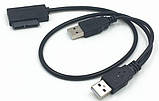 Перехідник-адаптер з USB 2.0-SATA (7+6) 13pin ноутбук DVD-CD-ROM, фото 4