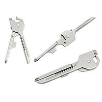 Ключ-брелок мультитул 6 в 1 з неіржавкої сталі Utili-key тактичний Swiss