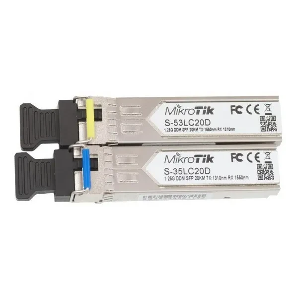 Модуль SFP Mikrotik S-3553LC20D пара (1.25G Single Mode, LC, до 20км, підтримує DDM)