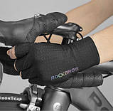 Рукавички велосипедні без пальців RockBros S221 з гелем SBR вело, фото 3