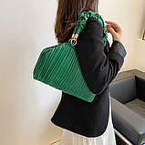 М'яка сумка з двома ручками плісована жіноча, фото 6