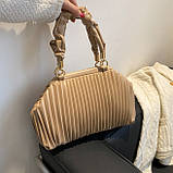 М'яка сумка з двома ручками плісована жіноча, фото 7