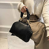 М'яка сумка з двома ручками плісована жіноча, фото 8