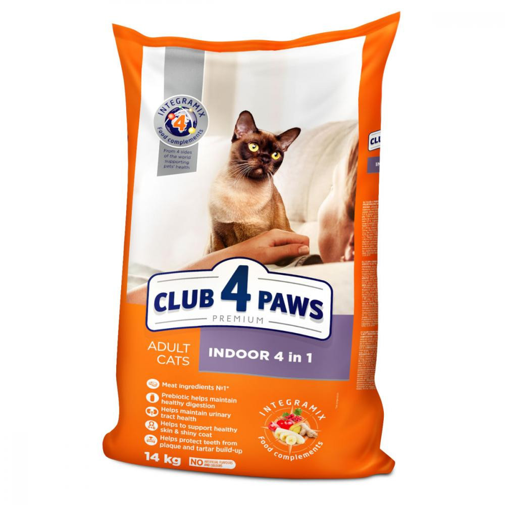 Клуб 4 лапи Premium Indoor 4 in 1 для дорослих котів, фото 1