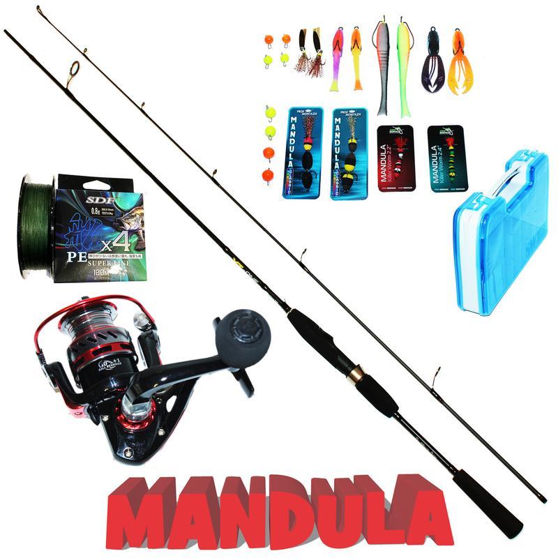 Набір для джигового лову хижої риби (судак, щука, окунь) 2.40 м. Мандула, фото 1