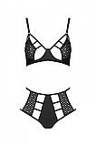 Розпродаж!!! Комплект з екошкіри Passion Tamaris Set black L/XL, бюстгальтер та трусики SO5796, фото 4