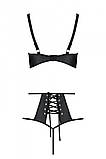 Розпродаж!!! Комплект з екошкіри Passion Tamaris Set black L/XL, бюстгальтер та трусики SO5796, фото 5