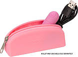 Сумка для зберігання секс-іграшок PowerBullet - Silicone Storage Zippered Bag Pink SO5560, фото 5
